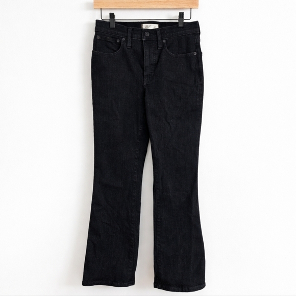 Madewell Denim - Madewell‎ Mid Rise Kick Out Jeans 27 Black Cropped Bootcut Stretch Denim